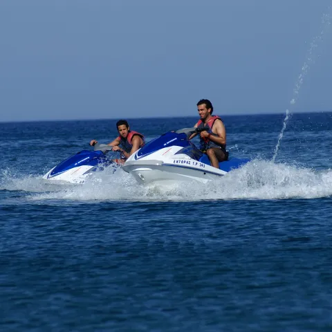 two people on a jet ski